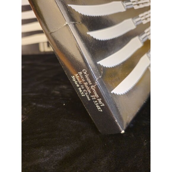 Illusion Vintage Stainless Steel Steak Knives Set Of 6 With Crystal Handles - Picture 6 of 6